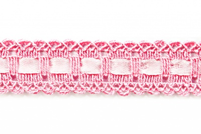 Тесьма кружевная 0621-1605, шир. 25 мм/уп. 20+/-1 м, цвет 096-розовый - купить в Йошкар-Оле. Цена: 400.25 руб.