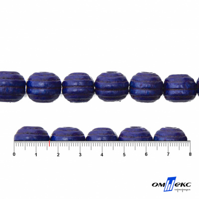0309-Бусины деревянные "ОмТекс", 16 мм, упак.50+/-3шт, цв.006-синий - купить в Йошкар-Оле. Цена: 62.22 руб.