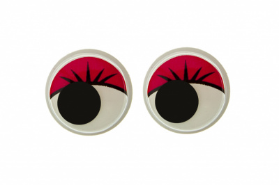 Глазки для игрушек, круглые, с бегающими зрачками, 15 мм/упак.50+/-2 шт, цв. -красный - купить в Йошкар-Оле. Цена: 113.01 руб.